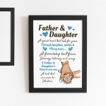 Father And Daughter Gift Black A4 Wooden Frame Fathers Day