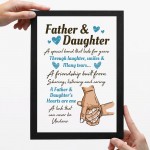 Father And Daughter Gift Black A4 Wooden Frame Fathers Day