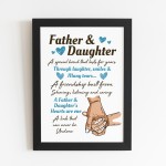 Father And Daughter Gift Black A4 Wooden Frame Fathers Day