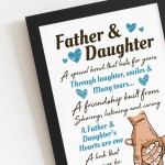 Father And Daughter Gift Black A4 Wooden Frame Fathers Day