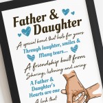 Father And Daughter Gift Black A4 Wooden Frame Fathers Day