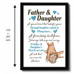 Father And Daughter Gift Black A4 Wooden Frame Fathers Day