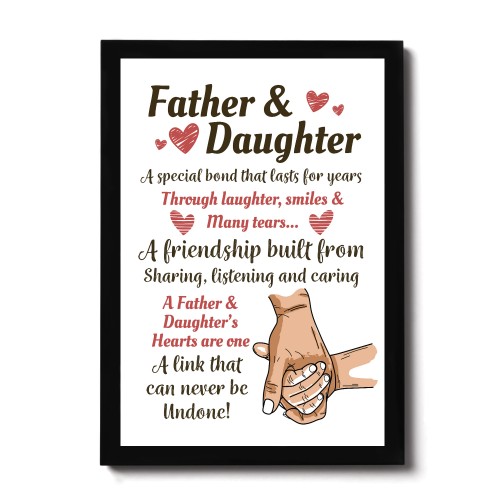 Father And Daughter A4 Framed Print Fathers Day Gift For Dad