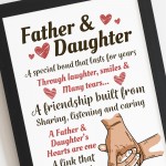 Father And Daughter A4 Framed Print Fathers Day Gift For Dad