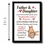 Father And Daughter A4 Framed Print Fathers Day Gift For Dad