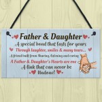 Father and Daughter Hanging Sign Dad Gift From Daughter Fathers