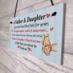 Father and Daughter Hanging Sign Dad Gift From Daughter Fathers