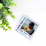 Fathers Day Gift I LOVE YOU DAD Personalised Clear Block