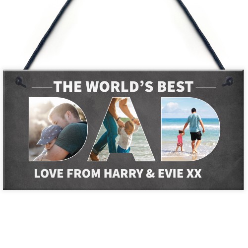 Personalised Gift For Dad Hanging Photo Plaque Dad Gift 