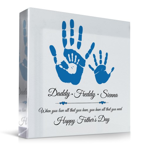 Special Fathers Day Gift Personalised Clear Block Dad Gift