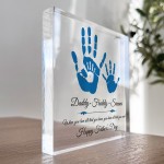 Special Fathers Day Gift Personalised Clear Block Dad Gift