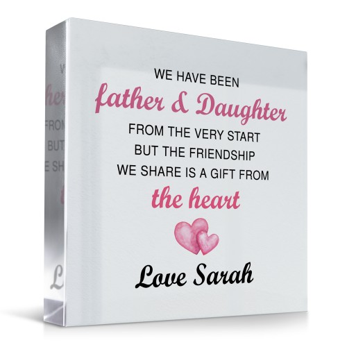 Father And Daughter Gifts Personalised Clear Block Father Gift