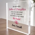 Father And Daughter Gifts Personalised Clear Block Father Gift