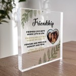 Friendship Sign PERSONALISED Photo Plaque Best Friend Gifts