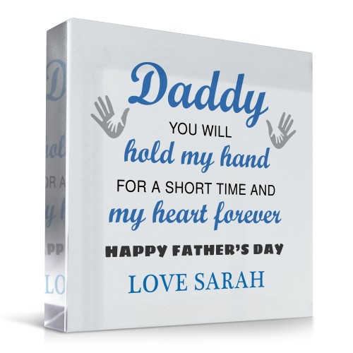 Special Gift For Daddy For Fathers Day Personalised Clear Block