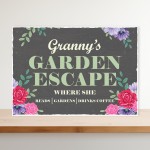 PERSONALISED Any Names GARDEN ESCAPE Sign Garden Shed Sign