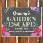 PERSONALISED Any Names GARDEN ESCAPE Sign Garden Shed Sign