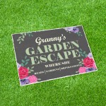 PERSONALISED Any Names GARDEN ESCAPE Sign Garden Shed Sign