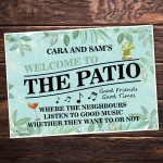 Personalised Welcome To The Patio Sign Garden Signs And Plaques