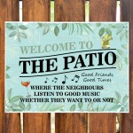 Welcome To The Patio Sign Garden Signs And Plaques Garden Sign