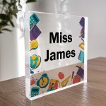 Personalised Teacher Desk Name Plate Teacher Gift Custom Leaving