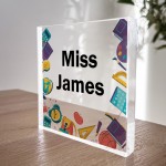 Personalised Teacher Desk Name Plate Teacher Gift Custom Leaving