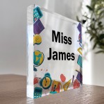 Personalised Teacher Desk Name Plate Teacher Gift Custom Leaving