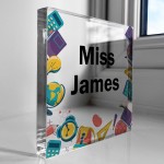 Personalised Teacher Desk Name Plate Teacher Gift Custom Leaving