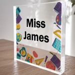 Personalised Teacher Desk Name Plate Teacher Gift Custom Leaving