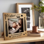 First Fathers Day Personalised Photo Frame 7x5 1st Fathers Day