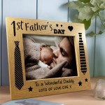 First Fathers Day Personalised Photo Frame 7x5 1st Fathers Day