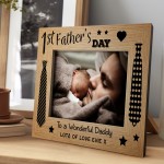 First Fathers Day Personalised Photo Frame 7x5 1st Fathers Day