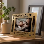 First Fathers Day Personalised Photo Frame 7x5 1st Fathers Day