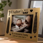 First Fathers Day Personalised Photo Frame 7x5 1st Fathers Day