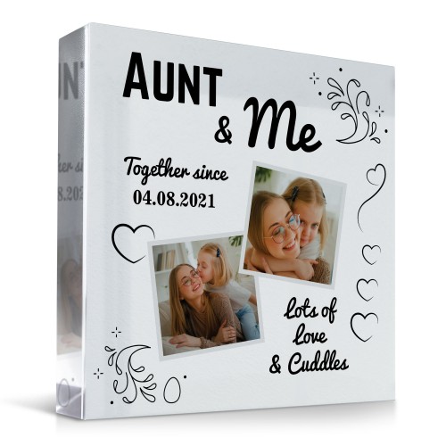 Auntie Gifts For Birthday Christmas Personalised Photo Block