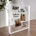 Auntie Gifts For Birthday Christmas Personalised Photo Block