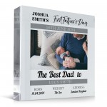 First Fathers Day As A Daddy Personalised Photo Block Gift