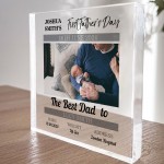 First Fathers Day As A Daddy Personalised Photo Block Gift