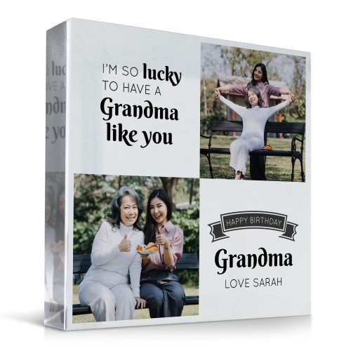 Personalised Grandma Birthday Gifts Acrylic Photo Block For Her