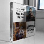 Personalised Step-Dad Birthday Gifts Custom Acrylic Block