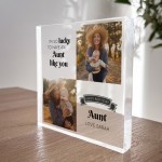 Personalised Auntie Birthday Gifts Acrylic Photo Block Gift