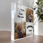 Personalised Auntie Birthday Gifts Acrylic Photo Block Gift