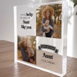 Personalised Auntie Birthday Gifts Acrylic Photo Block Gift