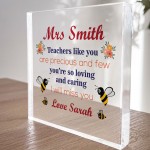 Personalised Teacher Gifts Precious And Few Acrylic Block