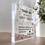 Personalised Thank You Gift For Teacher Teaching Assistant Block