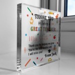 Personalised Thank You Gift For Teacher Teaching Assistant Block