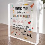 Personalised Thank You Gift For Teacher Teaching Assistant Block