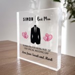 Best Man Thank You Gifts Personalised Acrylic Block Usher Gift