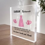 Bridesmaid Thank You Gifts Personalised Acrylic Block Bride Gift