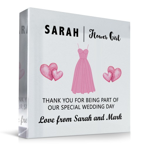 Flower Girl Thank You Gifts Personalised Block Flower Girl Gift